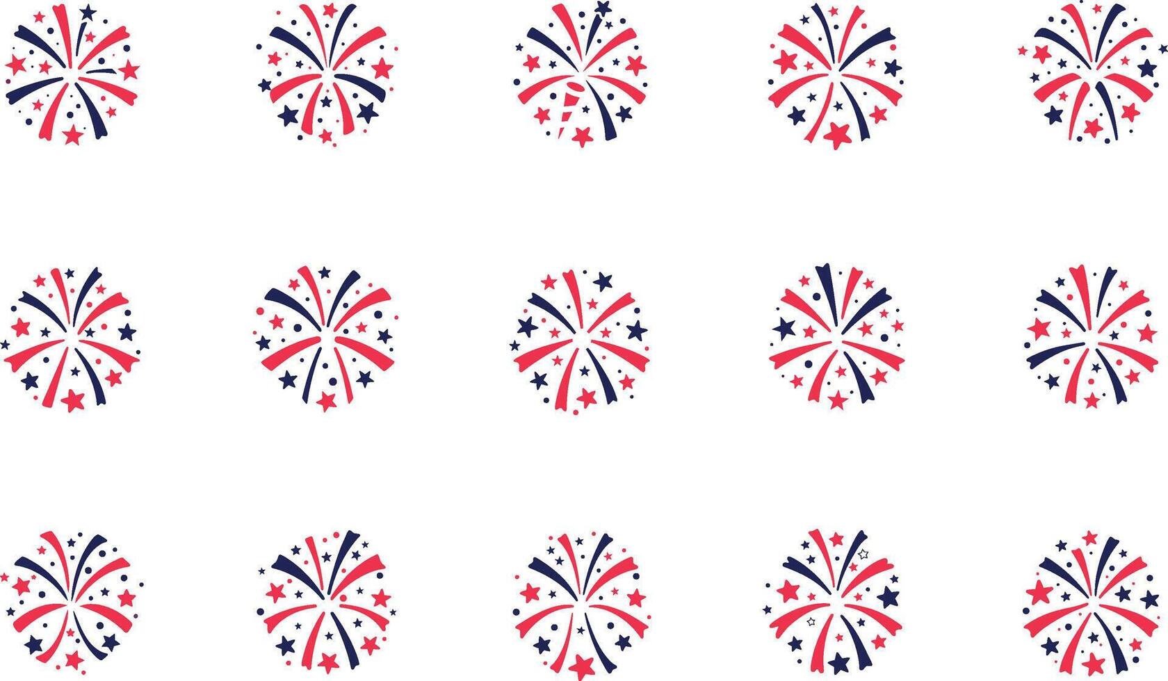 Confetti Set With Fireworks With Stars For Holidays, Celebration And Festival, Sparkling Salute As Sign Of Independence Day, 4th July In Colors Of USA Flag vector