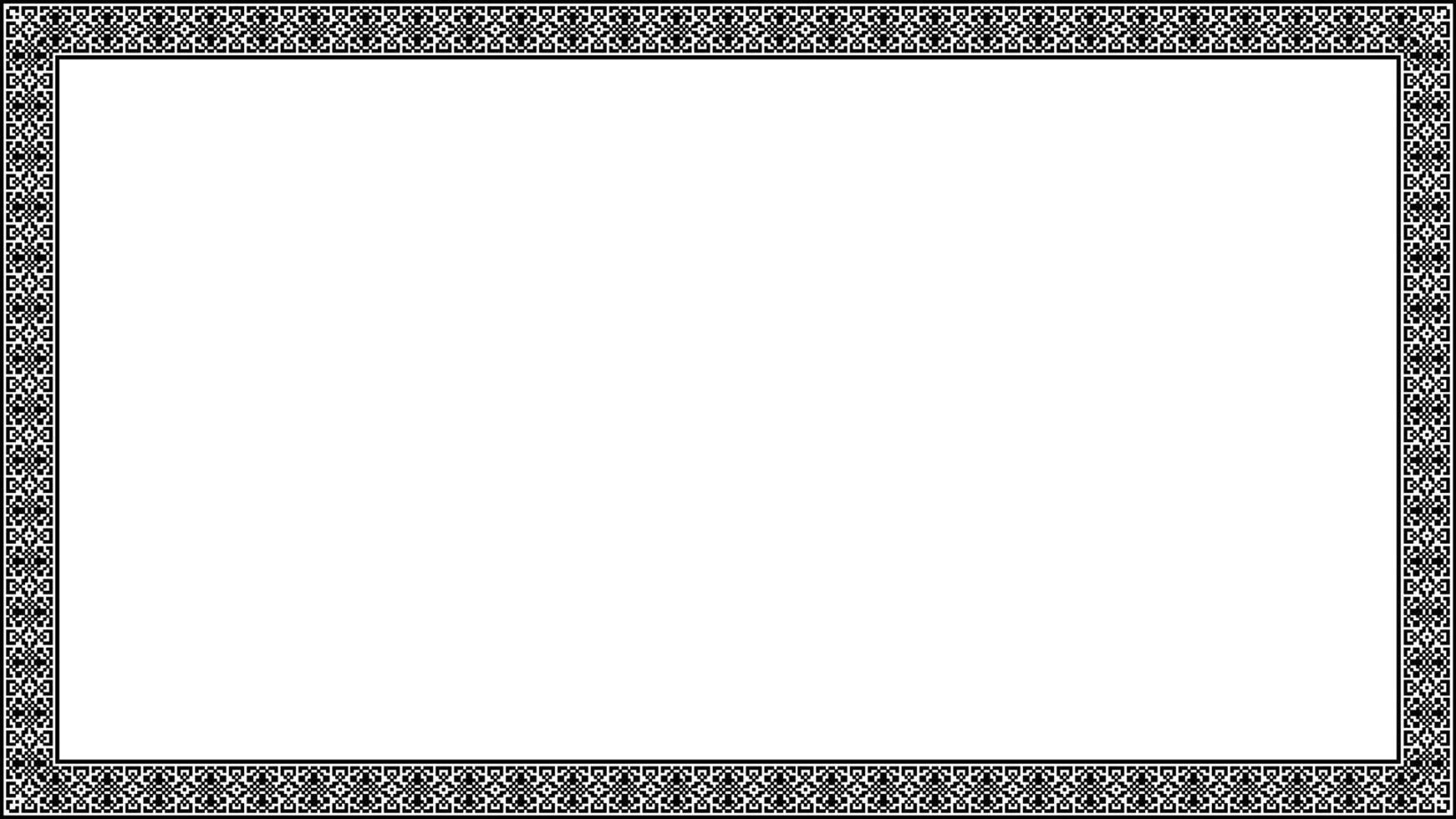 Decorative border pixels meander pattern frame isolated vector
