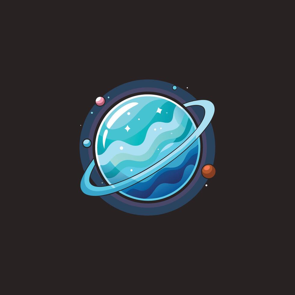 Planet Space Cartoon Icon Illustration Science Technology Icon vector