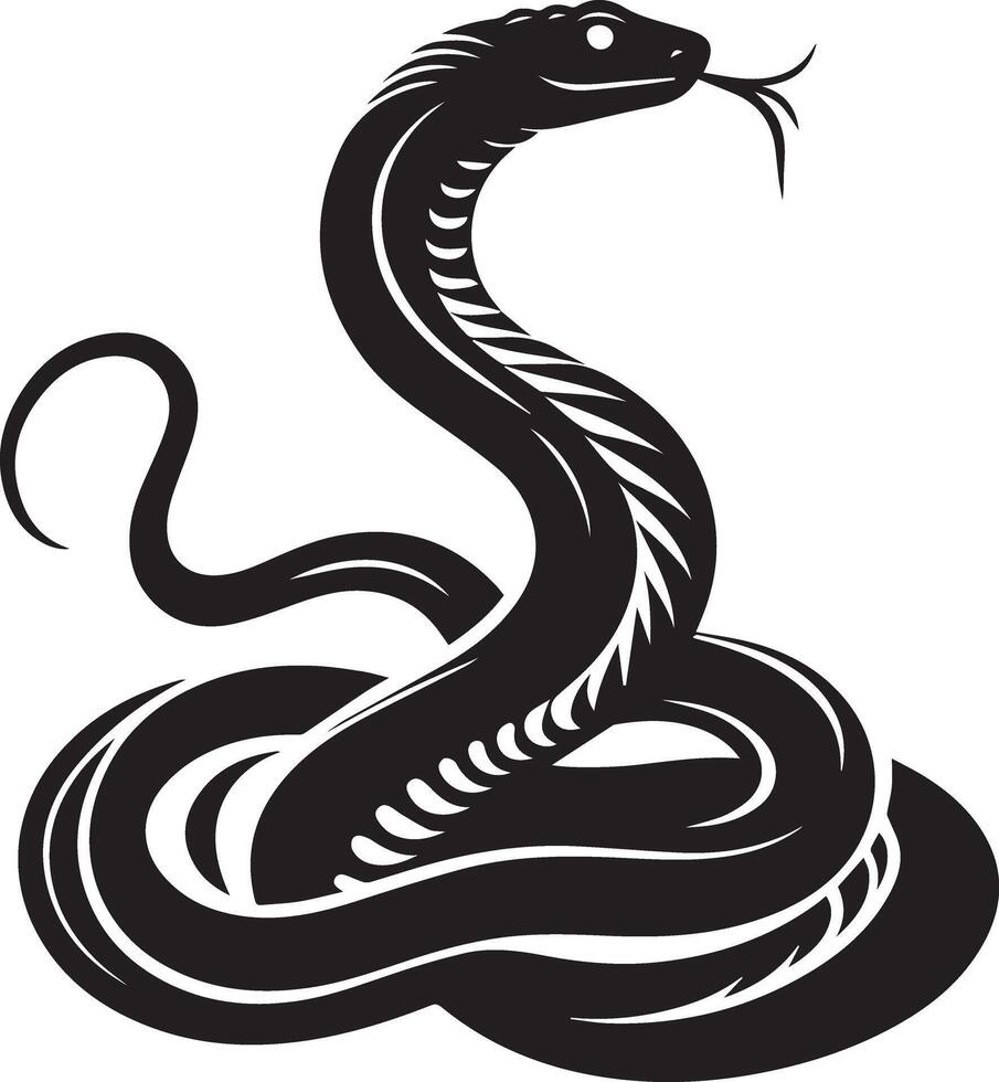 Black and White Snake Silhouette vector