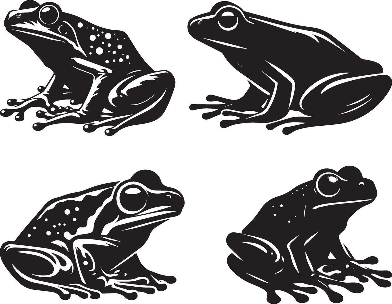 Frog Silhouettes Art Collection vector