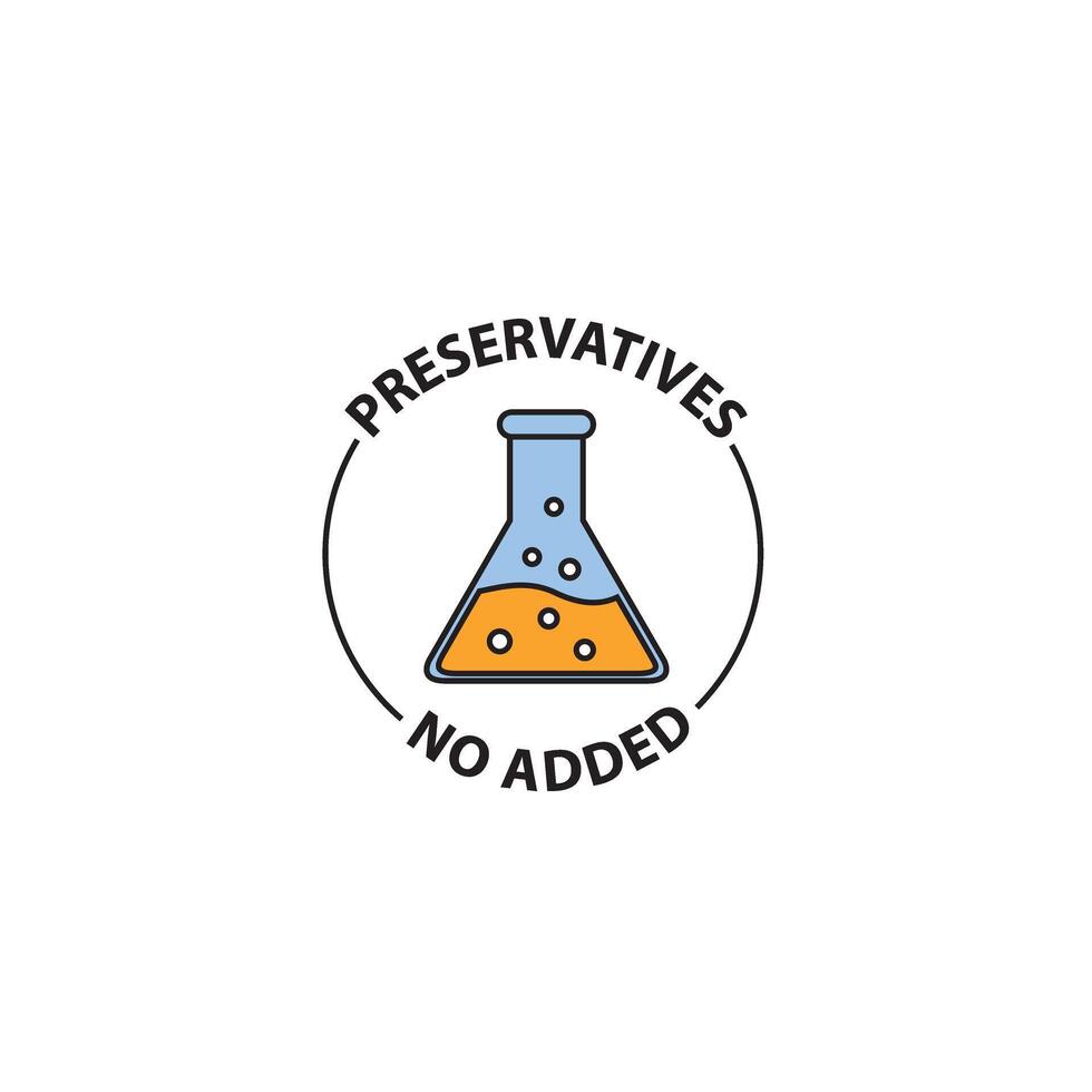 No added preservatives icon. Chemical artificial free food. No additives symbol logo. vector