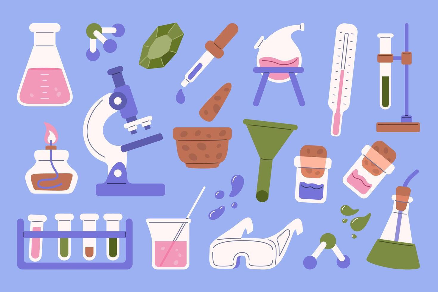 Laboratory Equipment and Chemistry Tools Illustration vector