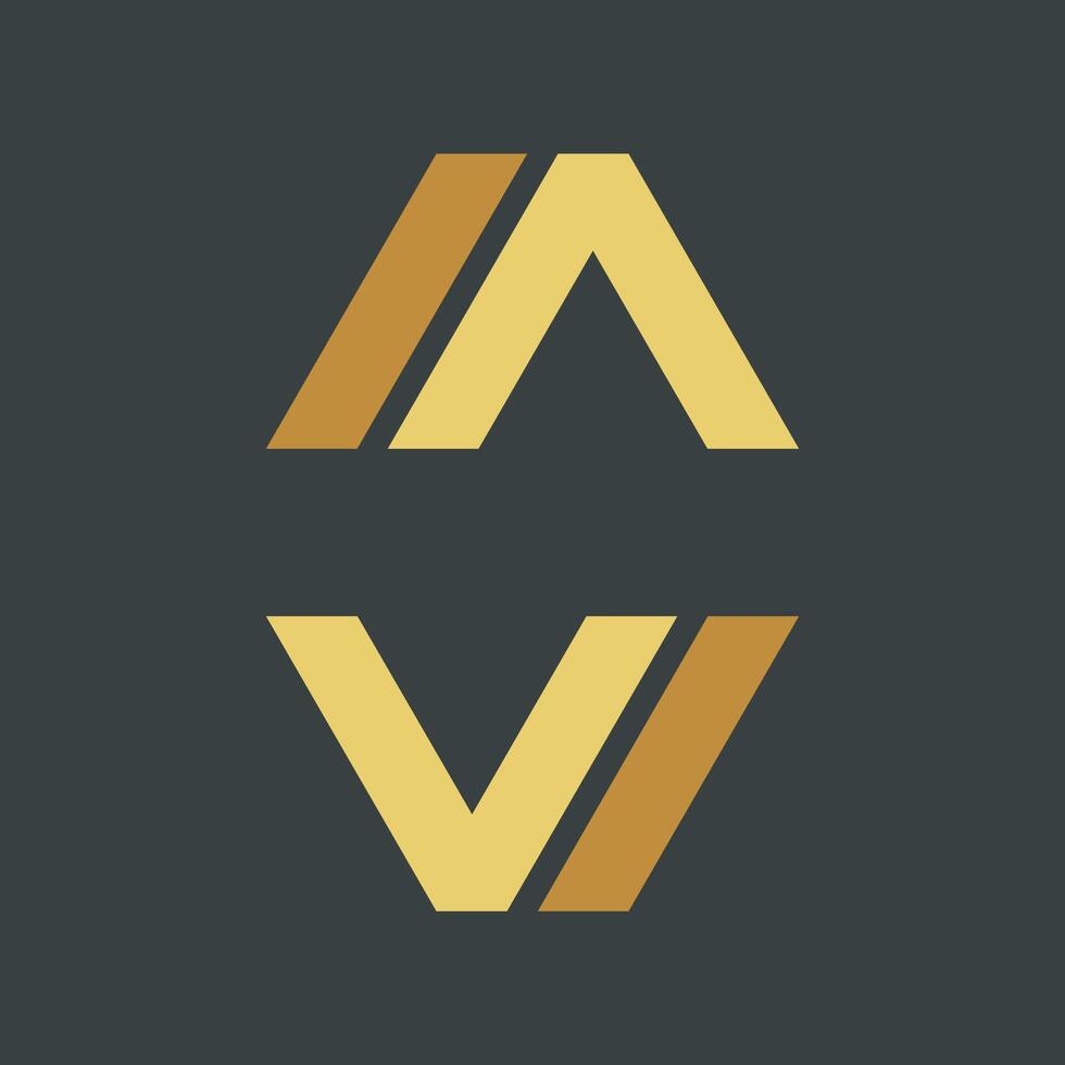 Gold A V Letter Logo Template Illustration Design. EPS 10. vector