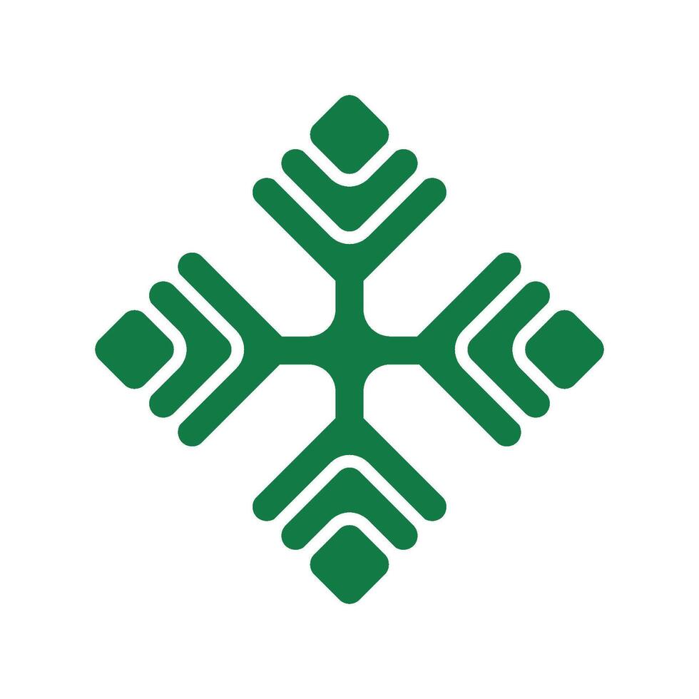 Green Diamond Shape Abstract Pattern Flower Logo Template Illustration Design. EPS 10. vector