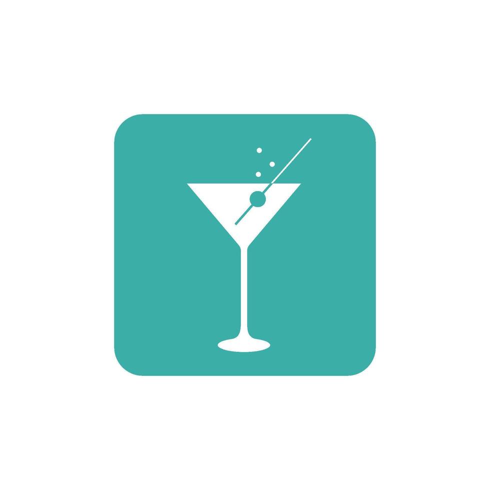 Square Cocktail Icon Logo Template Illustration Design. EPS 10. vector