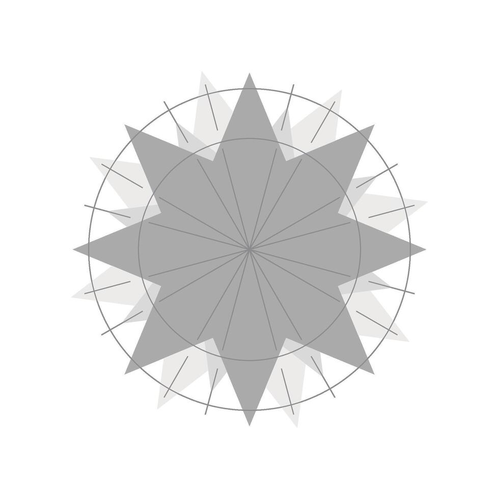 Grey Star Compass Rose Logo Template Illustration Design. EPS 10. vector
