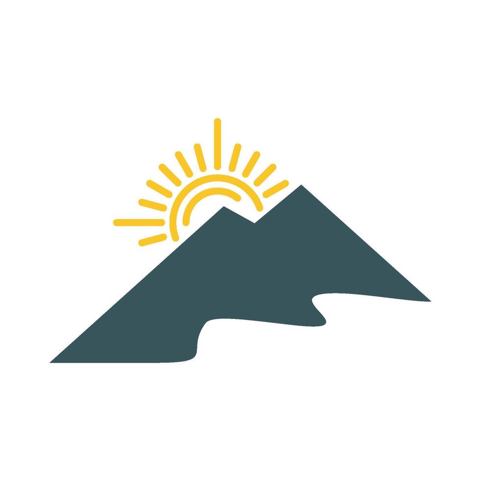 Mountain Sun Logo Template Illustration Design. EPS 10. vector