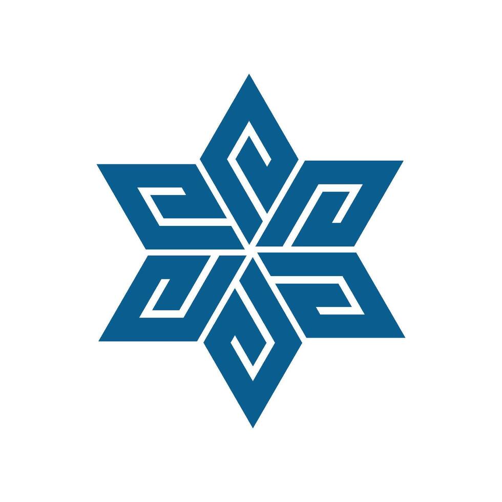 Blue Jewish Star Logo Template Illustration Design. EPS 10. vector
