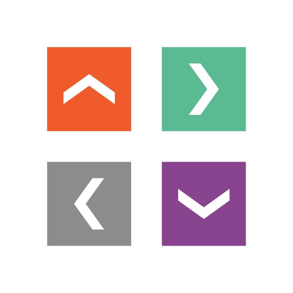 Colorful Set Simple Arrow App Icon Logo Template Illustration Design. EPS 10. vector