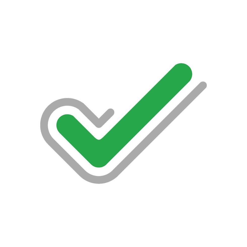 Grey Shadow Green Check Mark Logo Template Illustration Design. EPS 10. vector