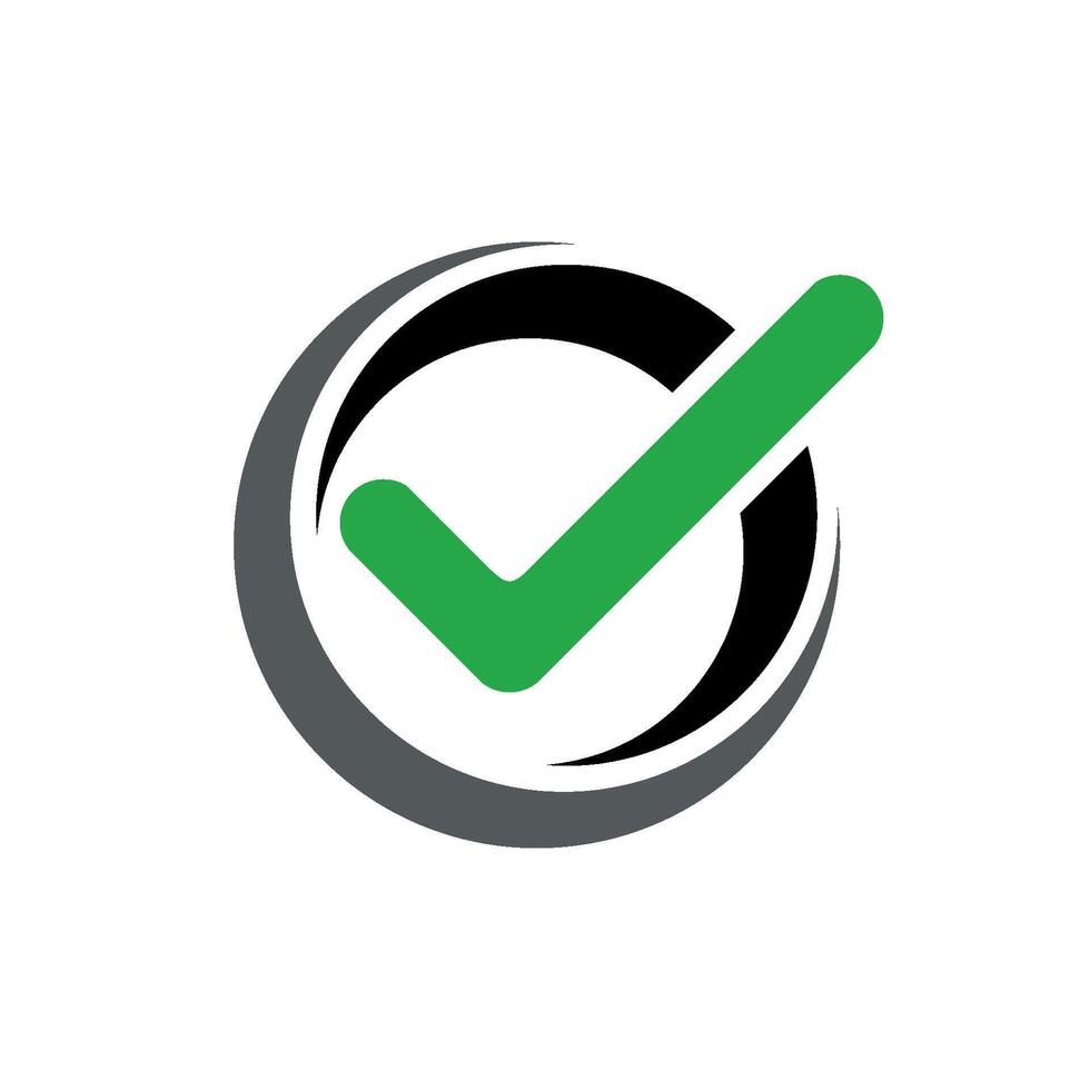 Ring Swoosh Green Check Mark Logo Template Illustration Design. EPS 10. vector
