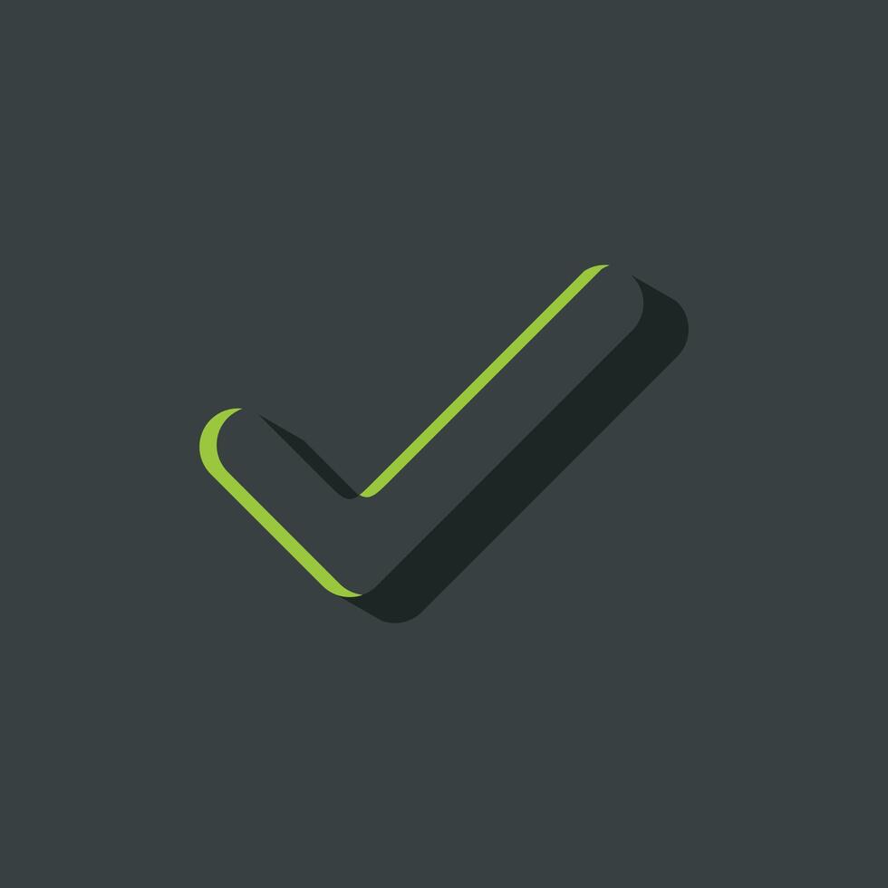 Green Shadow Check Mark Logo Template Illustration Design. EPS 10. vector