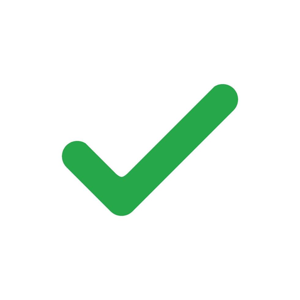 Simple Shape Green Check Mark Logo Template Illustration Design. EPS 10. vector