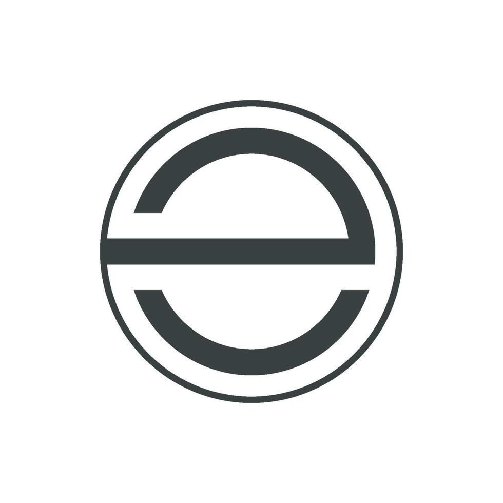 Thin Line Circle E Letter Logo Template Illustration Design. EPS 10. vector