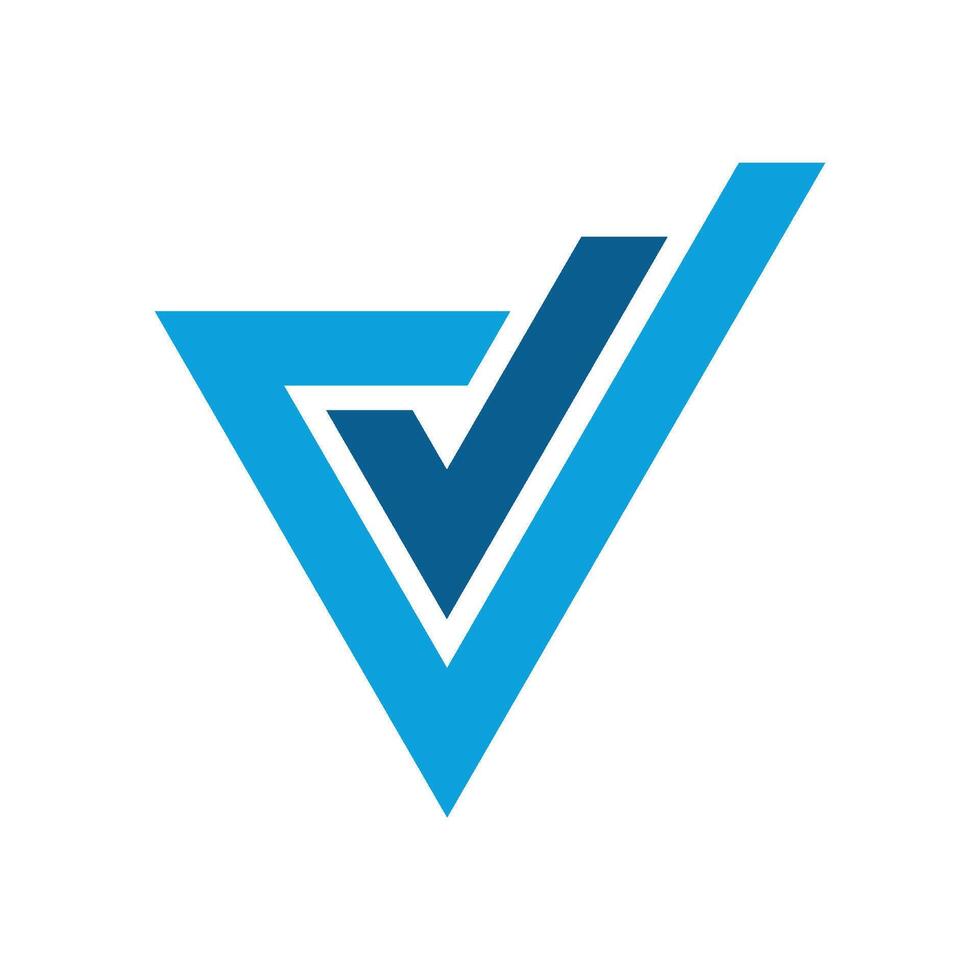 Blue Check Mark Triangle Logo Template Illustration Design. EPS 10. vector