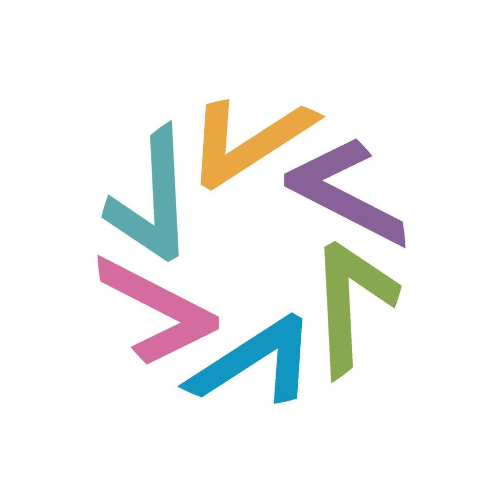 Colorful V Letters Circle Shape Logo Template Illustration Design. EPS 10. vector