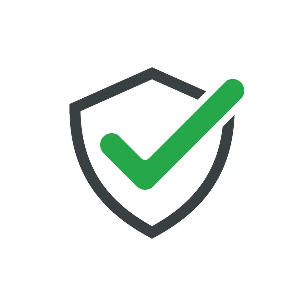 Shield Protection Green Check Mark Logo Template Illustration Design. EPS 10. vector