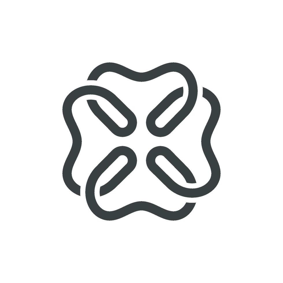 Decorative Lines Four Leaf Flower Logo Template Illustration Design. EPS 10. vector