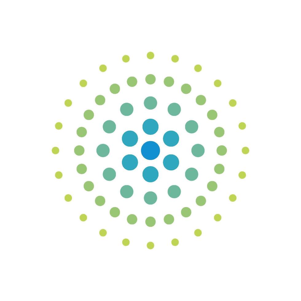 Colorful Circle Dots Pixel Logo Template Illustration Design. EPS 10. vector