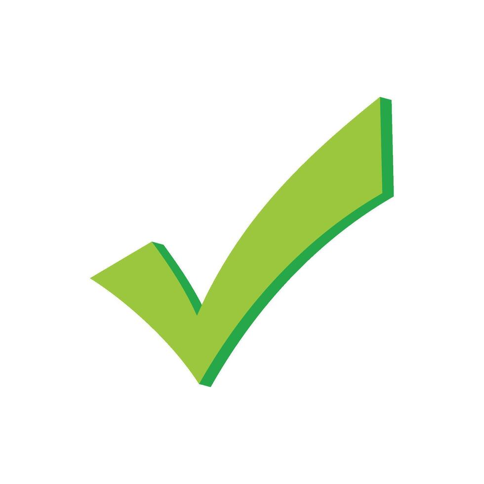 Stylized Green Check Mark Logo Template Illustration Design. EPS 10. vector