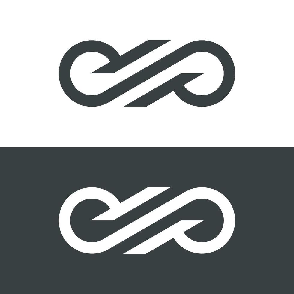 Ornamental Infinity Black and White Logo Template Illustration Design. EPS 10. vector