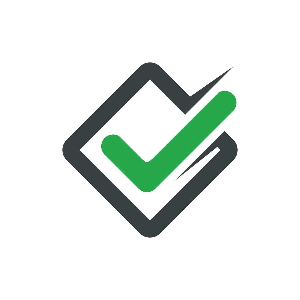 Diamond Shape Green Check Mark Logo Template Illustration Design. EPS 10. vector