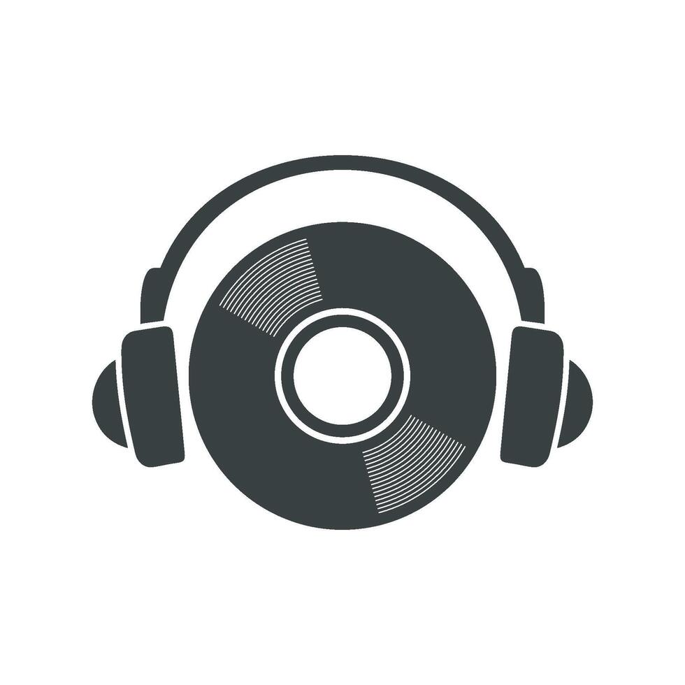 Headphone and Disc icon Logo Template Illustration Design. EPS 10. vector
