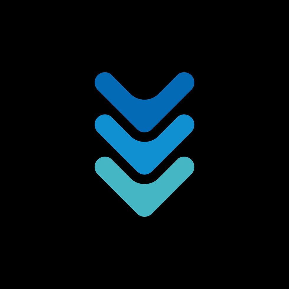 Three Down Arrows Logo Template Illustration Design. EPS 10. vector