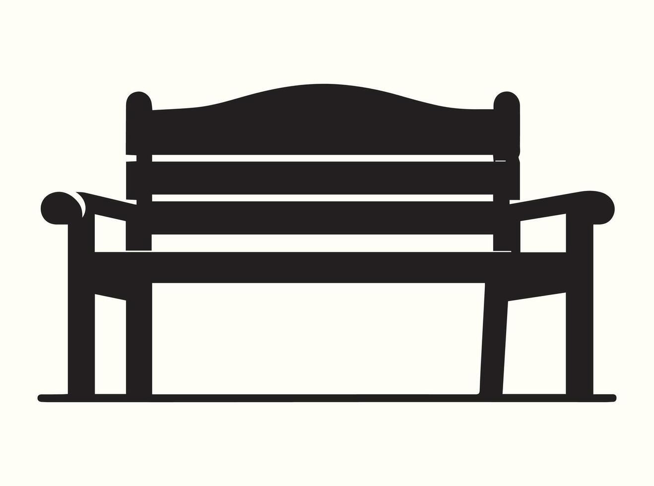 Sleek Black Silhouette of a Bench vector