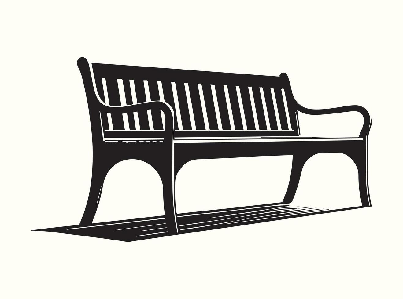 Minimal Bench in Black Silhouette vector