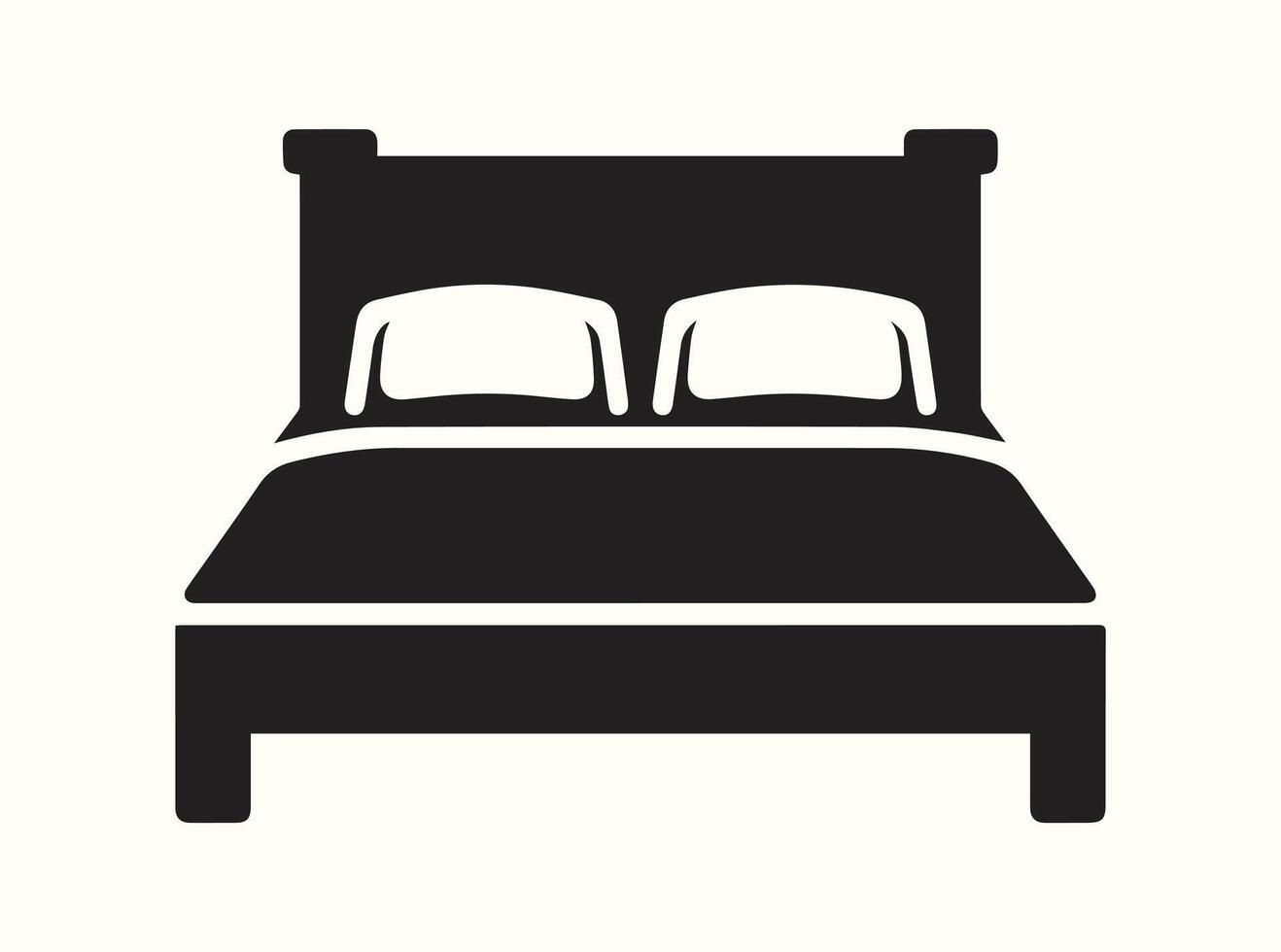 Silhouette of a Bed in Black and White vector