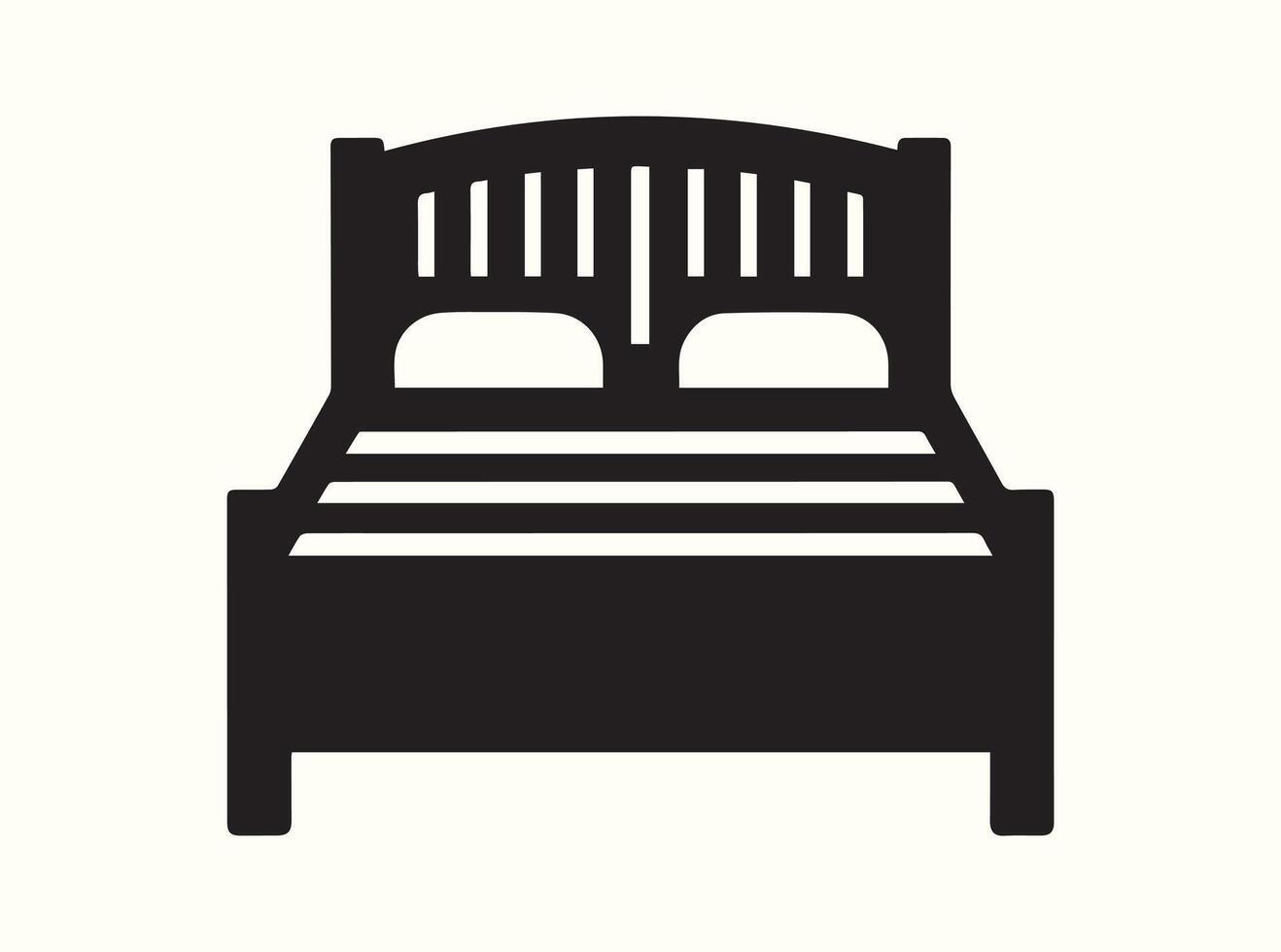 Side View of a Black Bed Silhouette vector