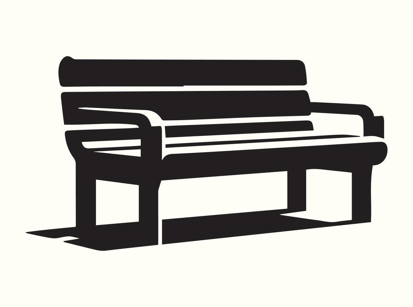 Abstract Black Silhouette of a Bench vector