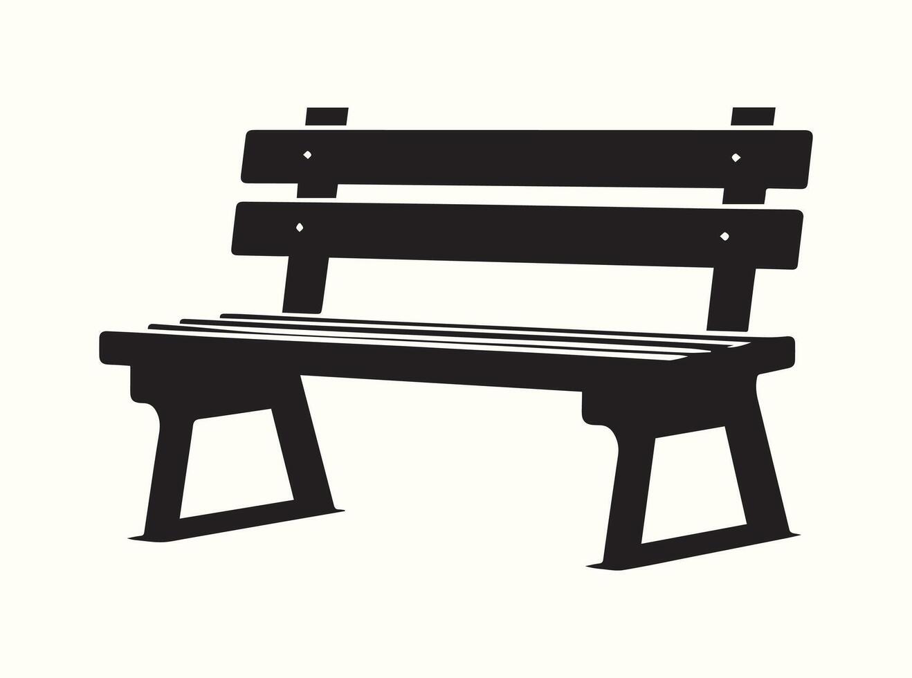 Elegant Black Bench Outline vector