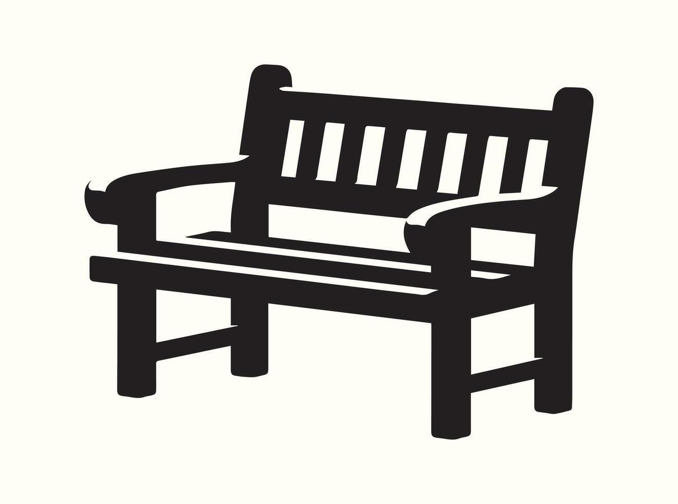 Black Silhouette of a Park Bench vector
