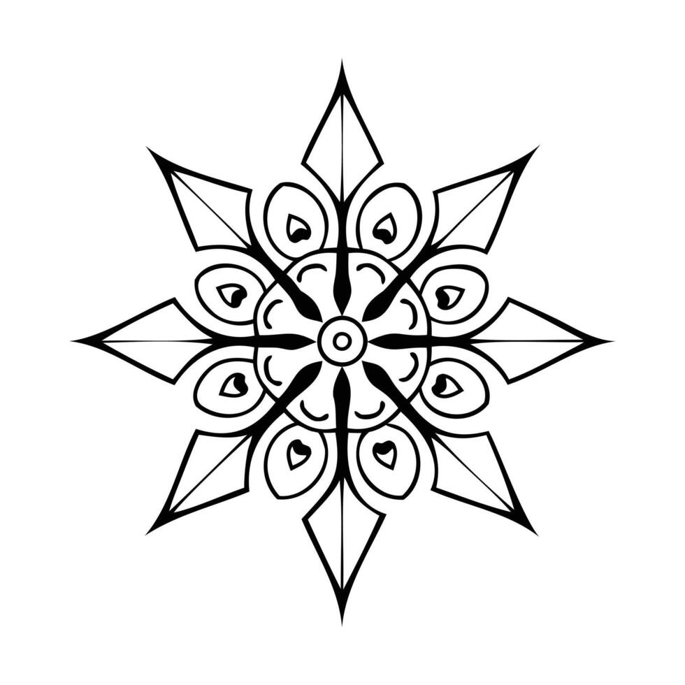 Mandala Line Art Illustration Abstract Decorative Design vector