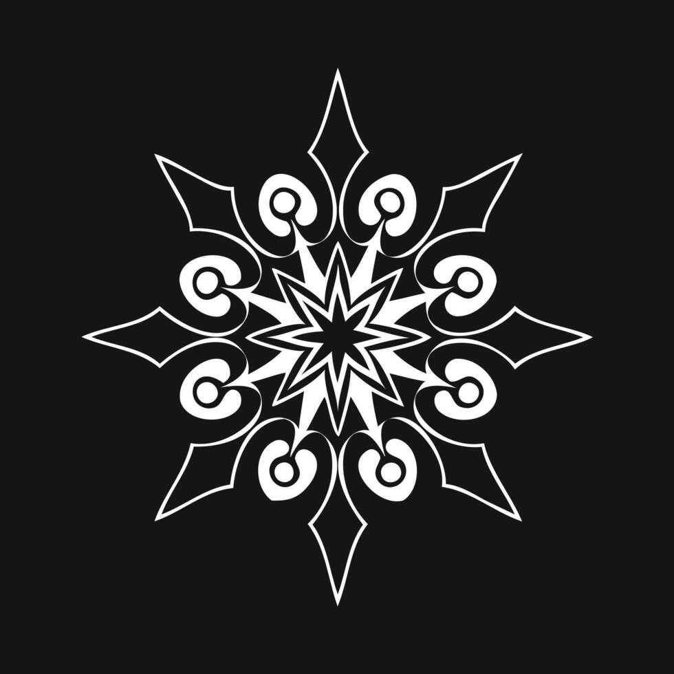 Mandala Line Art Illustration Abstract Decorative Geometric Design vector