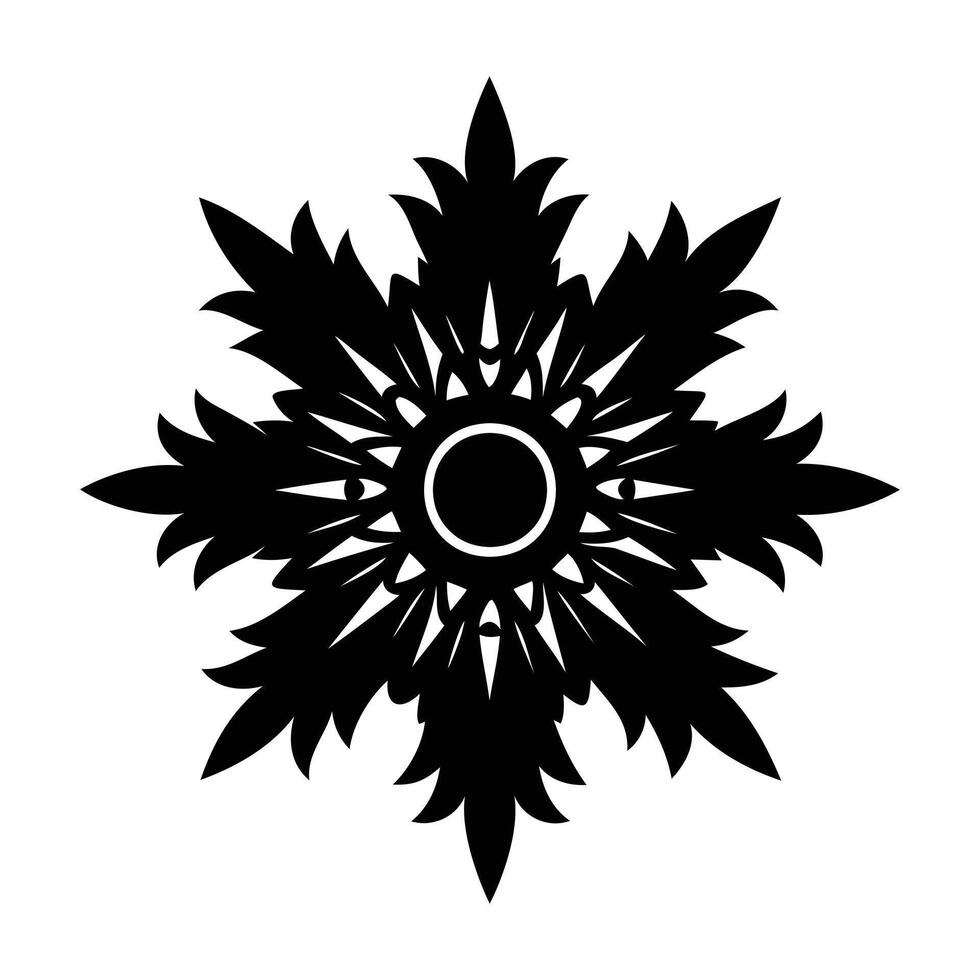 Sun Mandala Silhouette Illustration Art for Spiritual and Ornamental Design vector