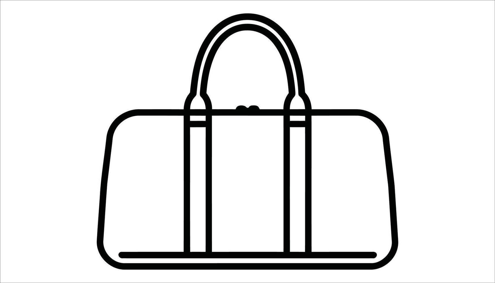 Black and White Duffel Bag Illustration - Travel Gear Icon vector