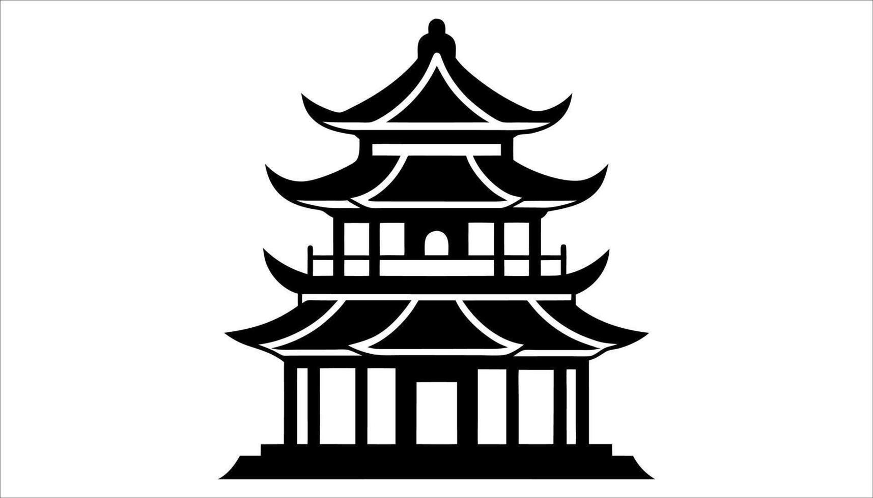 Chinese Traditional Pagoda Architecture Design vector