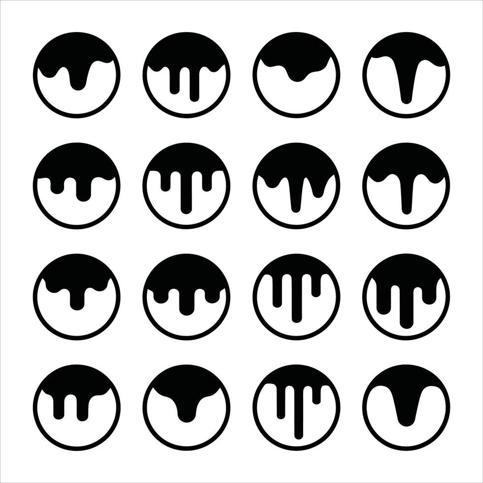 Dripping Paint Black and White Drip Design Icon vector