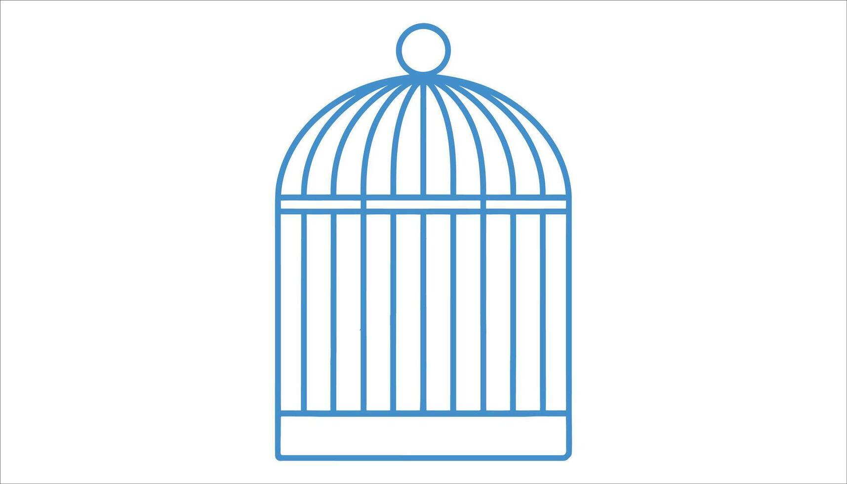 Blue Birdcage Icon Minimalist Design for Wildlife and Pet Graphics vector