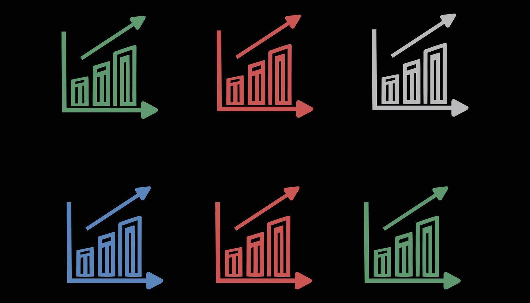 Business graph with upward trend arrows, statistics design vector
