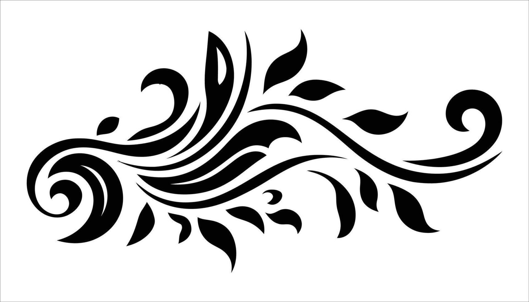 Elegant Floral Design Decorative Swirls and Leaves Illustration vector