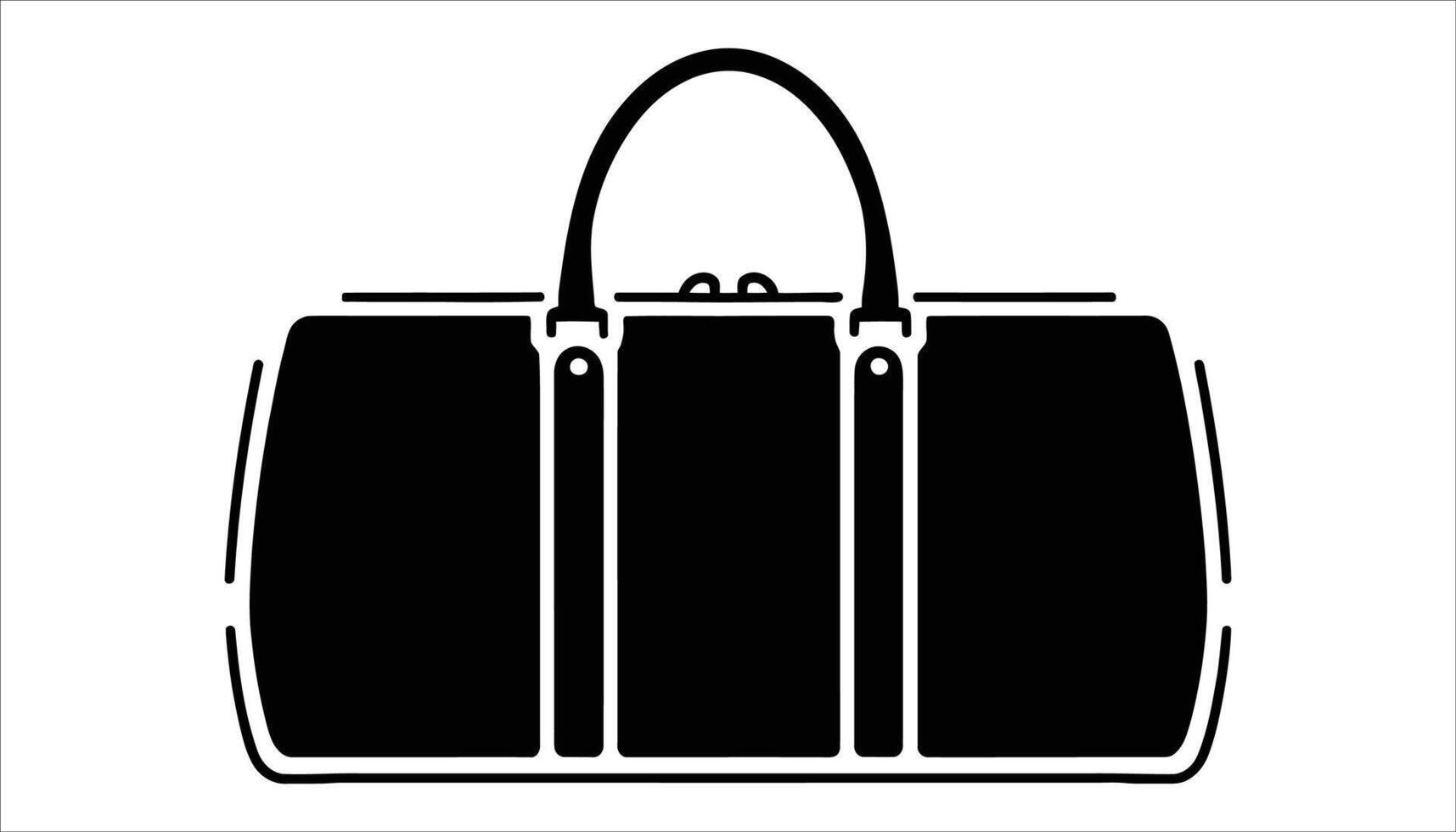 Stylish Duffle Bag Icon - Minimalist Line Art Design vector