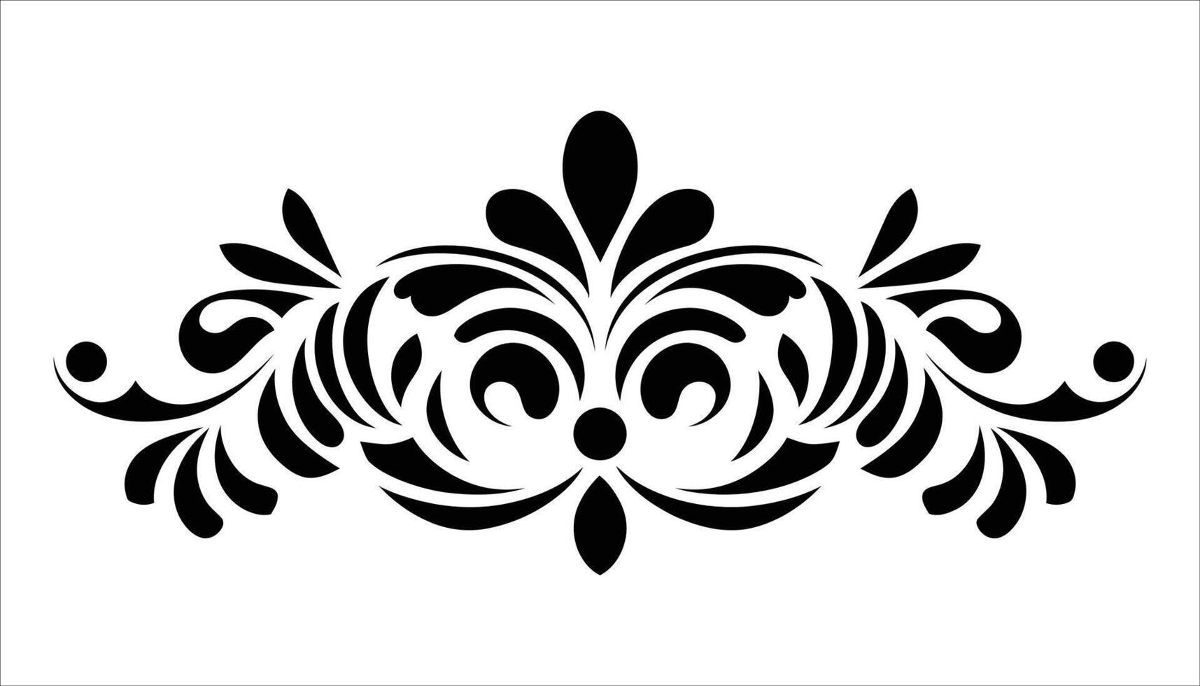 Vintage Floral Pattern Black and White Ornamental Design vector