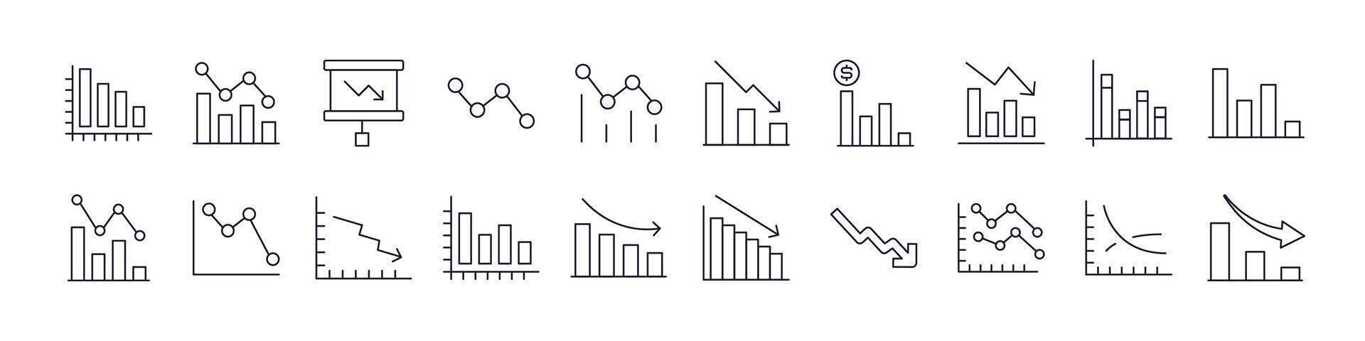 Progress Bar and Growth Diagram Related Icon Set. Editable Stroke. Perfect for Web Sites, Books, Cards, Apps vector