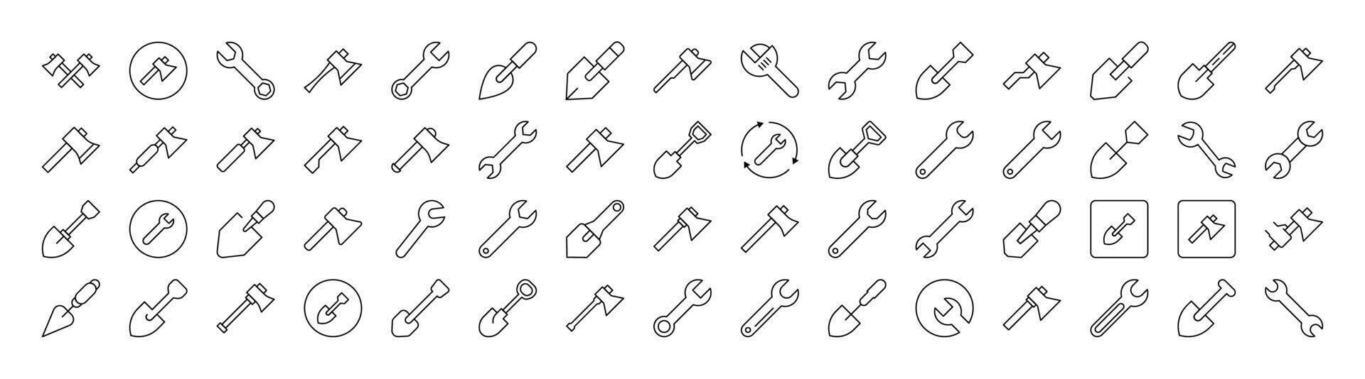 Wall, Floor Plan, Building Line Icon Bundle. Outline Signs for Graphic and Web Design, Apps, Adverts, Various Cards vector