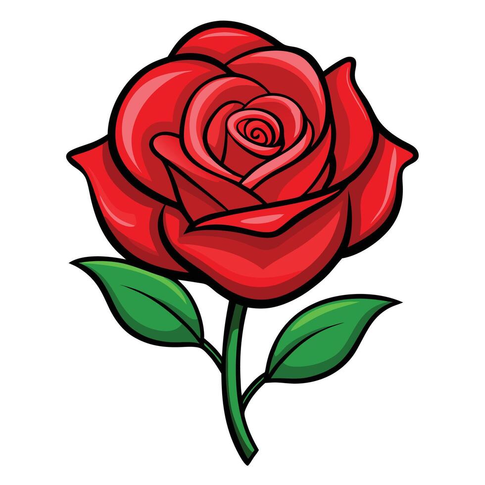 red rose Red Rose Heart Valentine's Day White Background vector